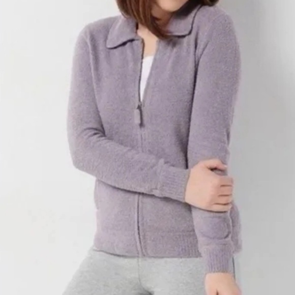 Barefoot Dreams Cozy Chic Lite Zip Up Purple - Picture 1 of 4